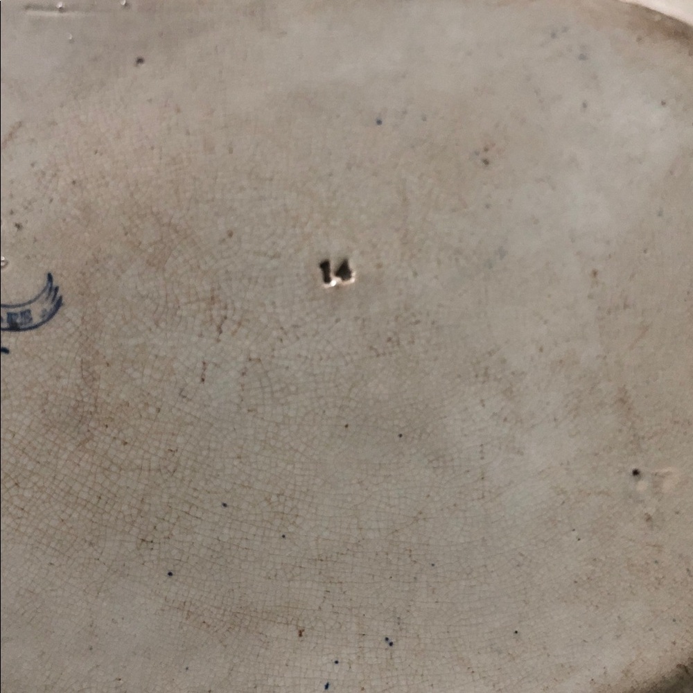 ANTIQUE PRE 1890’s STONEWARE PLATTER 14” - Picture 9 of 17